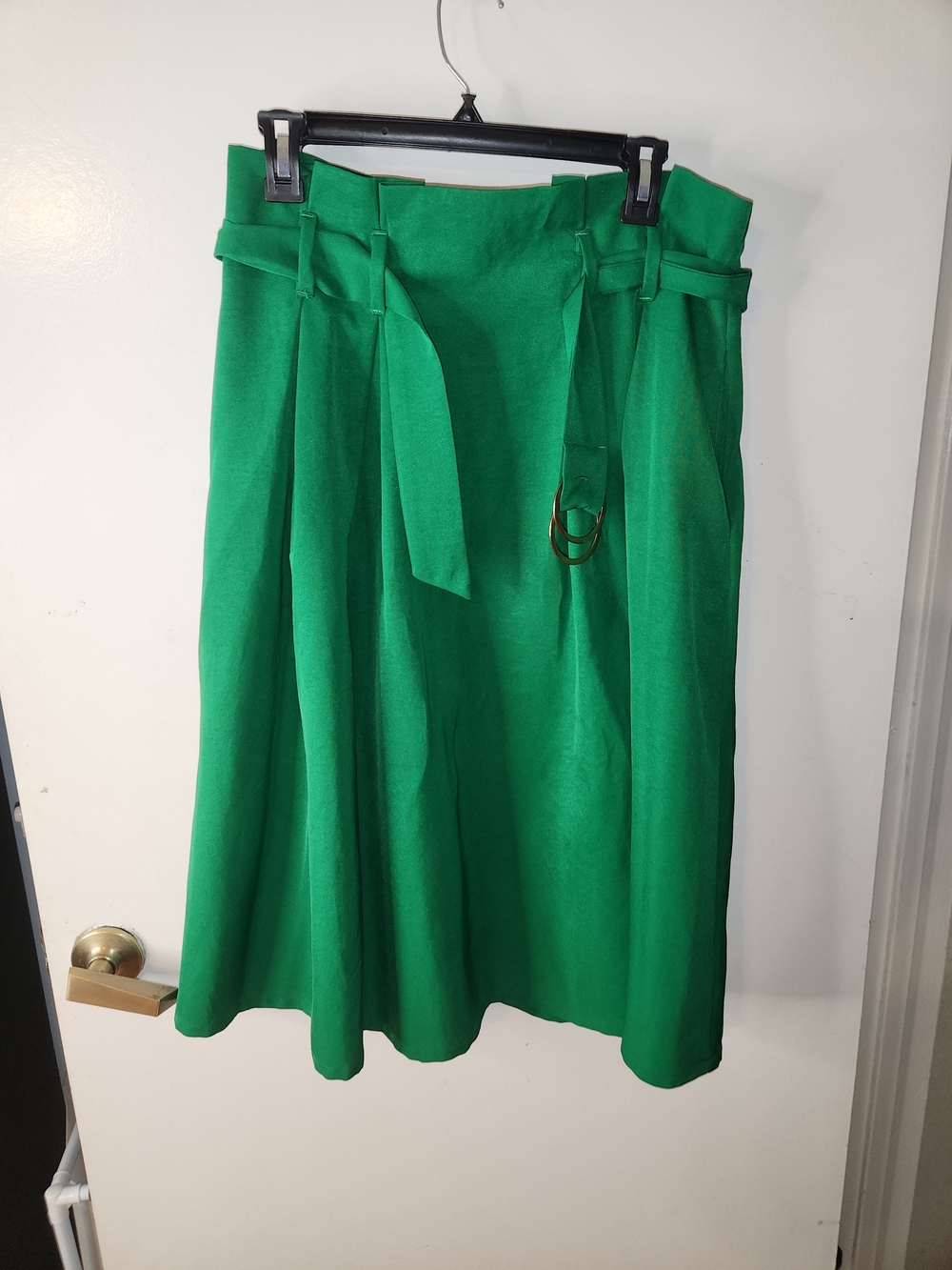 Jealous Tomato Emerald Green A-Line Midi Skirt with Belt